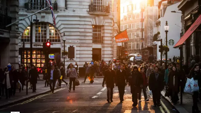 pedestrians walking in city