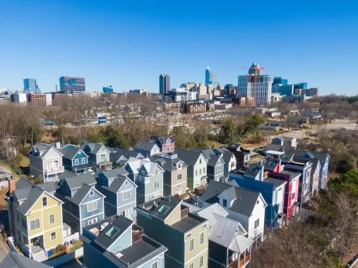 aerial view of houses